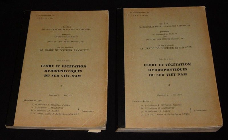 Flore et végétation hydrophytiques du sud Viêt-Nam (2 volumes)