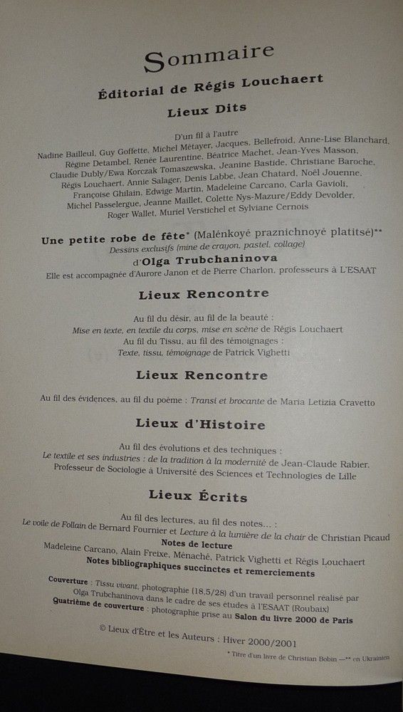 Lieux d'être (n°31) : Text's Tyle(s) ou quelques feuillets de soi(e)