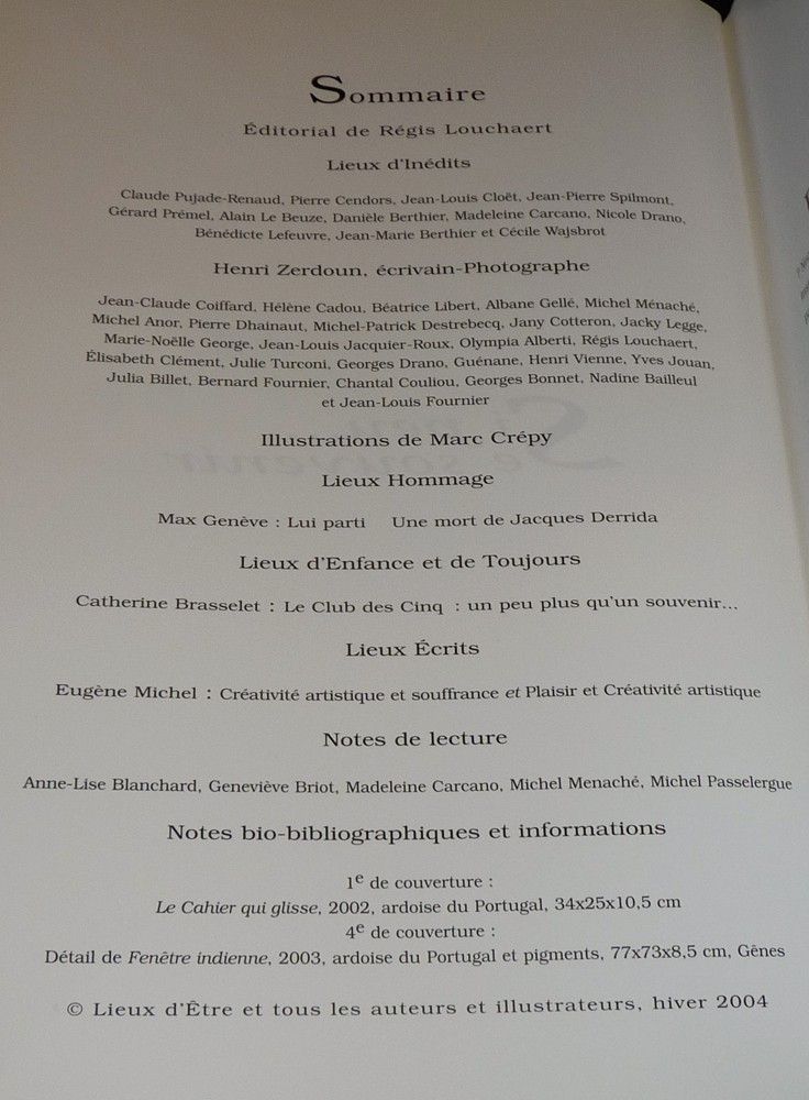 Lieux d'être (n°39) : Si peu... se souvenir