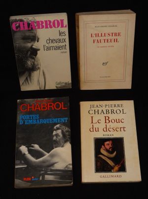 Lot de 4 ouvrages de Jean-Pierre Chabrol : Portes d'embarquement - Les Chevaux l'aimaient - Le Bouc du désert - L'Illustre fauteuil (4 volumes)