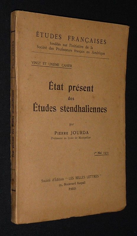 Etat présent des études stendhaliennes