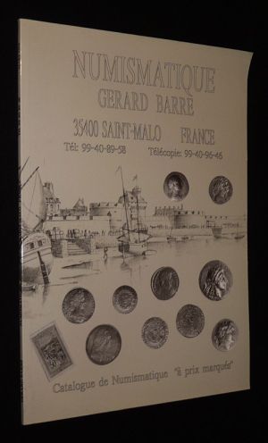 Numismatique Gérard Barré - Catalogue de Numismatique "à prix marqués", mars 1994