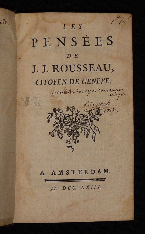 Les Pensées de J.-J. Rousseau, citoyen de Genève