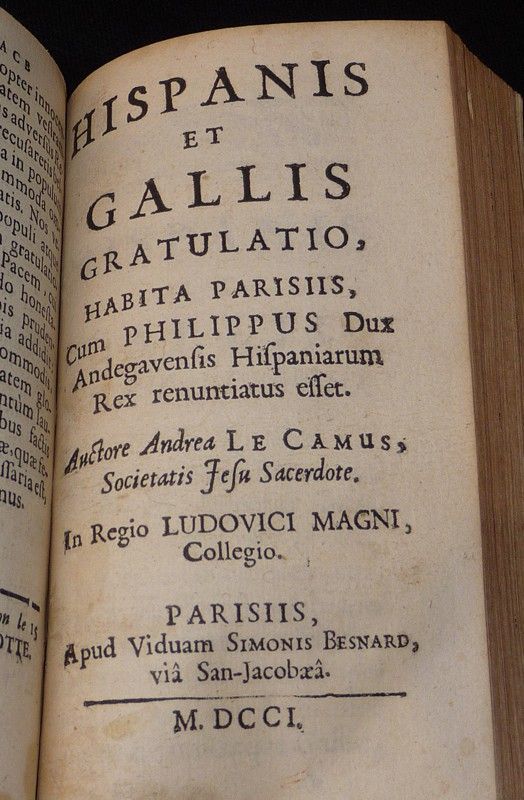 Recueil de 6 ouvrages : De ratione libros cum profectu legendi libellus - De pace oratio - Hispanis et Gallis gratulatio, etc.