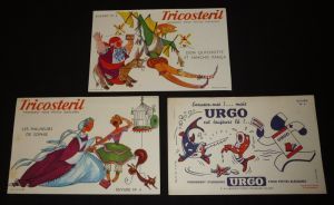 Lot de 3 buvards publicitaires pour des marques de pansements : Urgo - Tricostéril