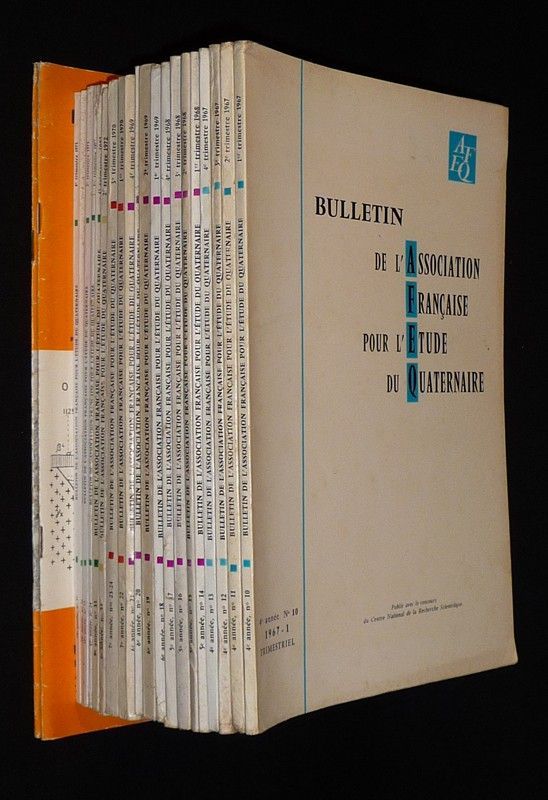 Bulletin de l'Association Française pour l'Etude du Quaternaire (22 numéros, 1967-1974)