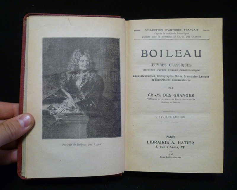 Boileau : Oeuvres classiques dispoésées d'après l'ordre chronologique