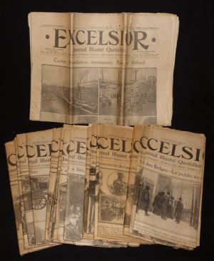 Excelsior, journal illustré quotidien (lot de 17 numéros, 1910-1911)
