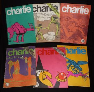 Charlie, journal plein d'humour et de bandes dessinées, n°54 à 59, juillet-décembre 1973 (lot de 6 numéros)