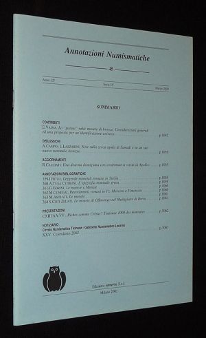 Annotazioni Numismatiche (n°45, marzo 2002)