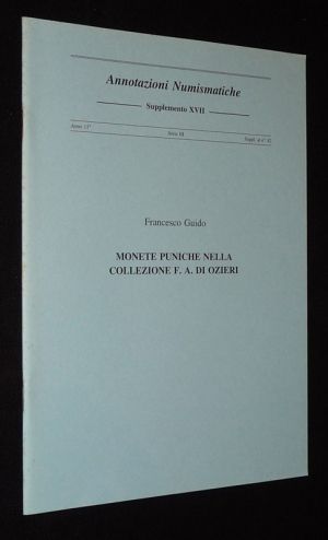 Annotazioni Numismatiche - Supplemento XVII (suppl. al n°42) : Monete puniche nella collezione F. A. di Ozieri
