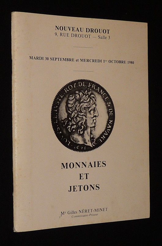 Nouveau Drouot - Vente du 30 septembre - 1er octobre 1980 : Monnaies et jetons
