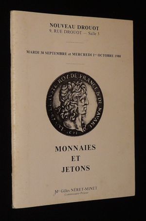 Nouveau Drouot - Vente du 30 septembre - 1er octobre 1980 : Monnaies et jetons
