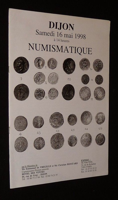 Mes Vregille & Bizoüard - Vente du 16 mai 1998, Dijon : Numismatique