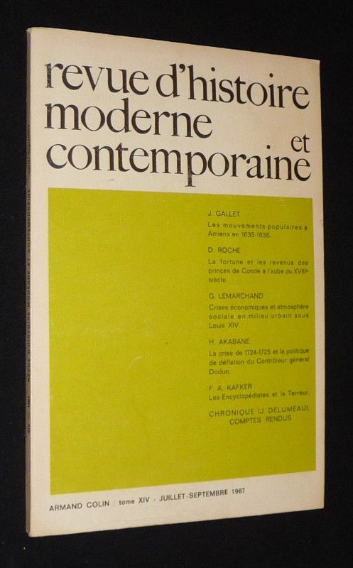 Revue d'histoire moderne et contemporaine (Tome 14, juillet-septembre 1967)