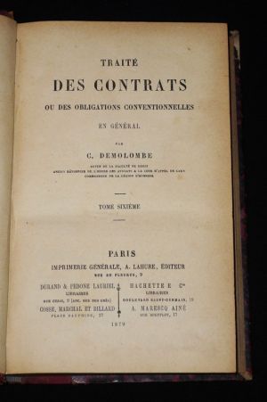 Cours de Code Napoléon, Tome 29 : Traité des contrats ou des obligations conventionnelles en général (Tome 6)