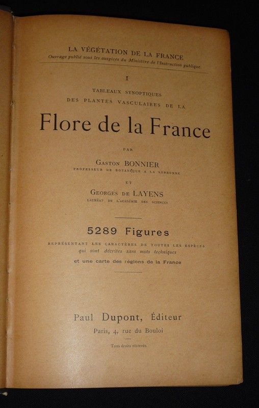 Tableaux synoptiques des plantes vasculaires de la flore de la France