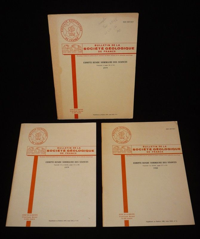 Bulletin de la Société Géologique de France : Compte rendu sommaire des séances, Fascicules 4, 5-6, 6, 1979  (3 volumes)