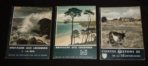Lot de 3 ouvrages de Pierre Hélias : Bretagne aux légendes : 1. La Mer - 2. De grève en cap / Les Contes bretons de la Chantepleure