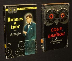 Lot de 2 ouvrages de la collection "Détective Club" (série française - Ditis / Flammarion) : Coup de bambou - Bonnes à tuer