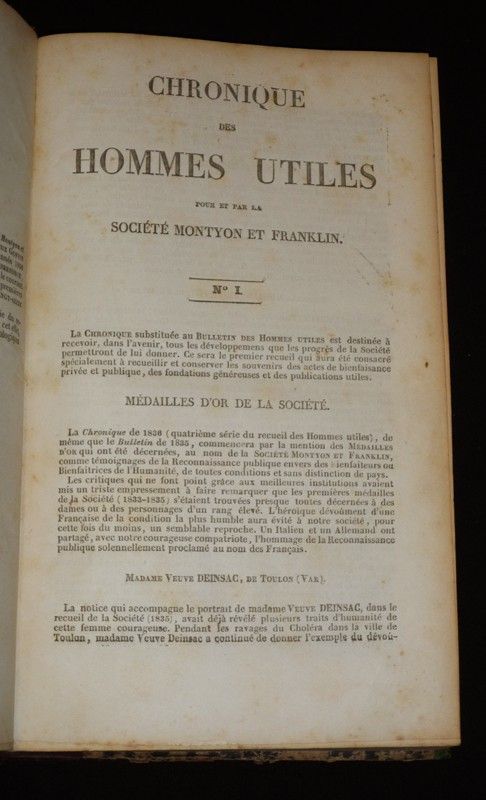 Chronique des hommes utiles - Portraits et histoires des hommes utiles, hommes et femmes de tous pays et de toutes conditions