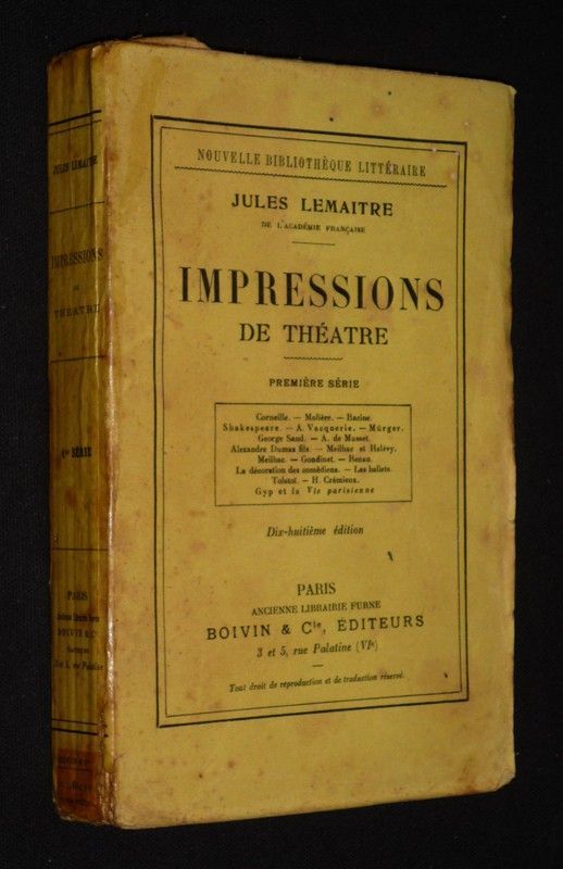 Impressions de théâtre (première série)