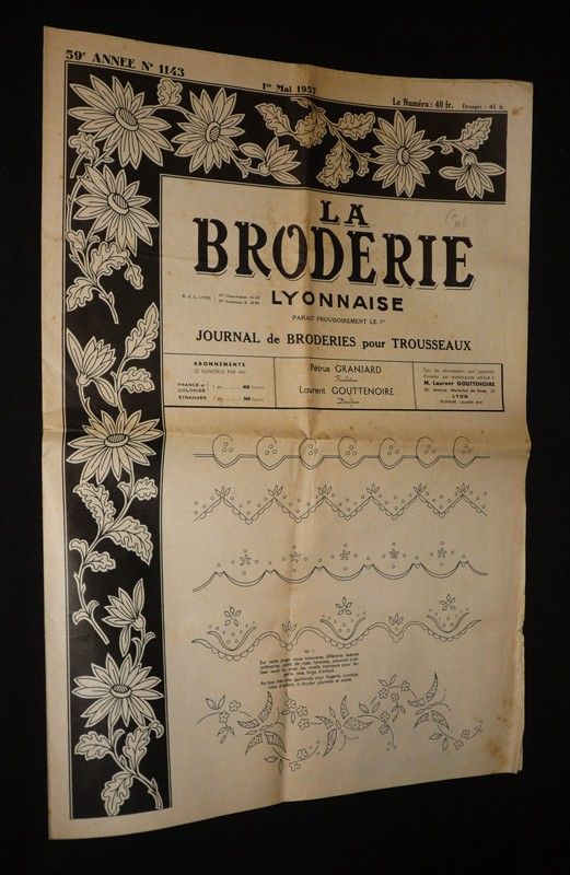 La Broderie Lyonnaise (59e année - n°1143, 1er mai 1957)