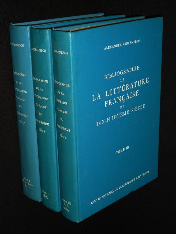 Bibliographie de la littérature française du dix-huitième siècle (3 volumes)