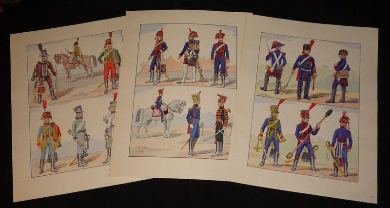 Le Costume militaire français (4 volumes) : Révolution, Directoire, Consulat, Empire, Restauration, Louis-Philippe