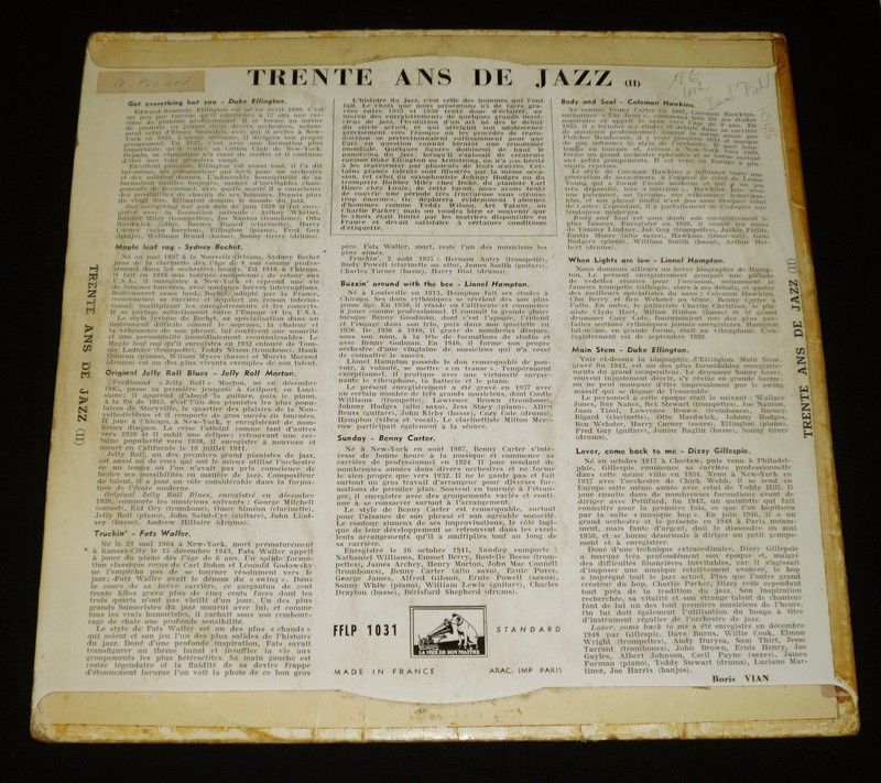 30 ans de jazz, Vol. 1 & 2 (disques vinyles 33T)