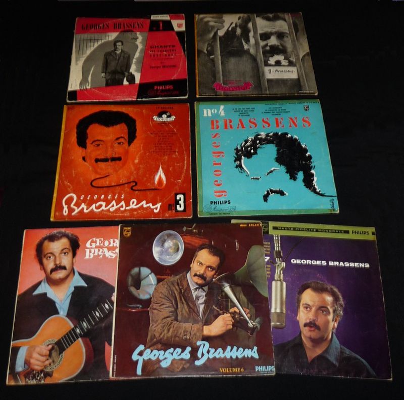 Georges Brassens : Lot de 7 disques vinyles (33T)
