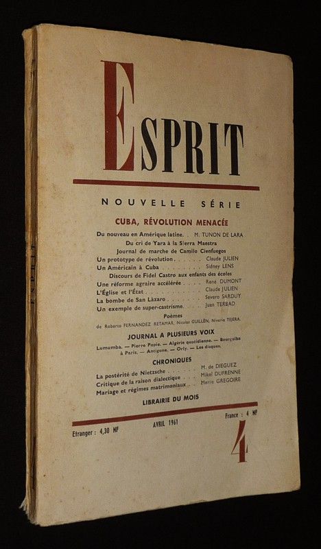 Esprit (nouvelle série - n°4, avril 1961)