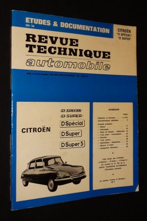 Etudes et documentation de la Revue Technique Automobile : Citroën "D Spécial", "D Super"
