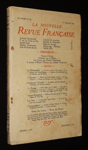 La Nouvelle Revue Française (20e année - n°226, 1er juillet 1932)