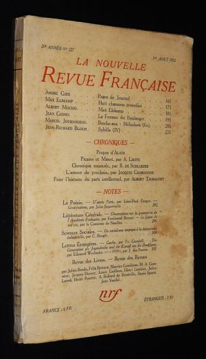 La Nouvelle Revue Française (20e année - n°227, 1er août 1932)
