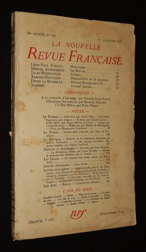 La Nouvelle Revue Française (25e année - n°280, 1er janvier 1937)