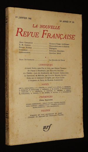 La Nouvelle Revue Française (16e année - n°181, 1er janvier 1968)