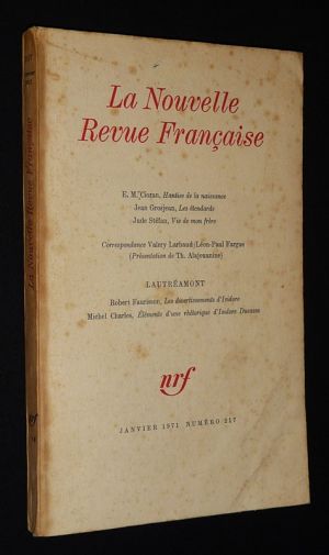 La Nouvelle Revue Française (n°217, janvier 1971)