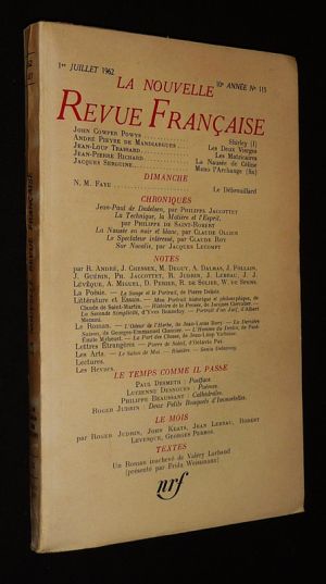 La Nouvelle Revue Française (10e année - n°115, 1er juillet 1962)