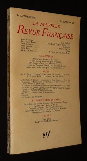La Nouvelle Revue Française (11e année - n°129, 1er septembre 1963)
