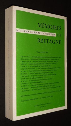 Mémoires de Bretagne de la Société d'histoire et d'archéologie, Tome LXVIII, 1991