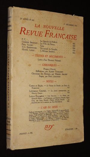 La Nouvelle Revue Française (22e année - n°243, 1er décembre 1933)