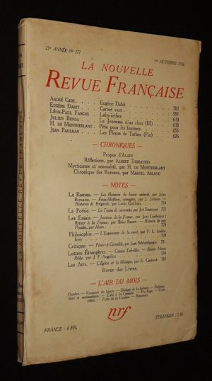 La Nouvelle Revue Française (25e année - n°277, 1er octobre 1936)