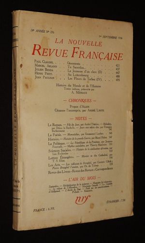 La Nouvelle Revue Française (24e année - n°276, 1er septembre 1936)