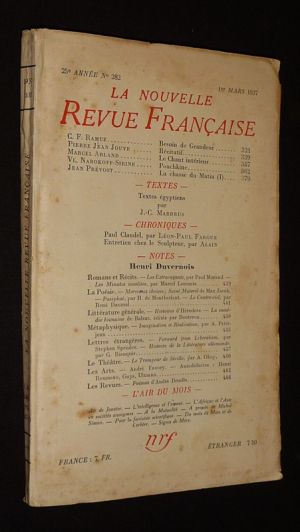 La Nouvelle Revue Française (25e année - n°282, 1er mars 1937)