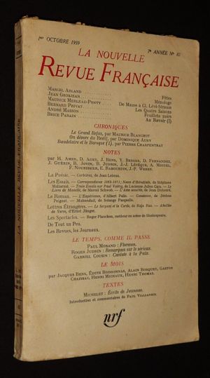 La Nouvelle Revue Française (7e année - n°82, 1er octobre 1959)