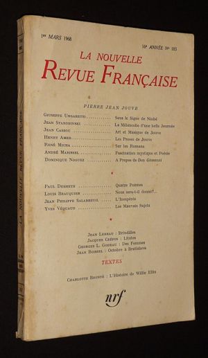 La Nouvelle Revue Française (16e année - n°183, 1er mars 1968)