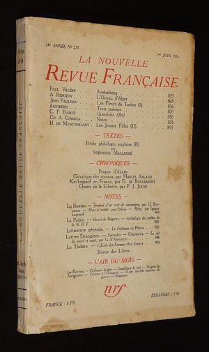 La Nouvelle Revue Française (24e année - n°273, 1er juin 1936)