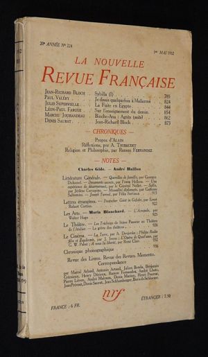 La Nouvelle Revue Française (20e année - n°224, 1er mai 1932)
