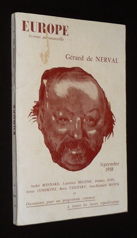 Europe (36e année - n°353, septembre 1958) : Gérard de Nerval